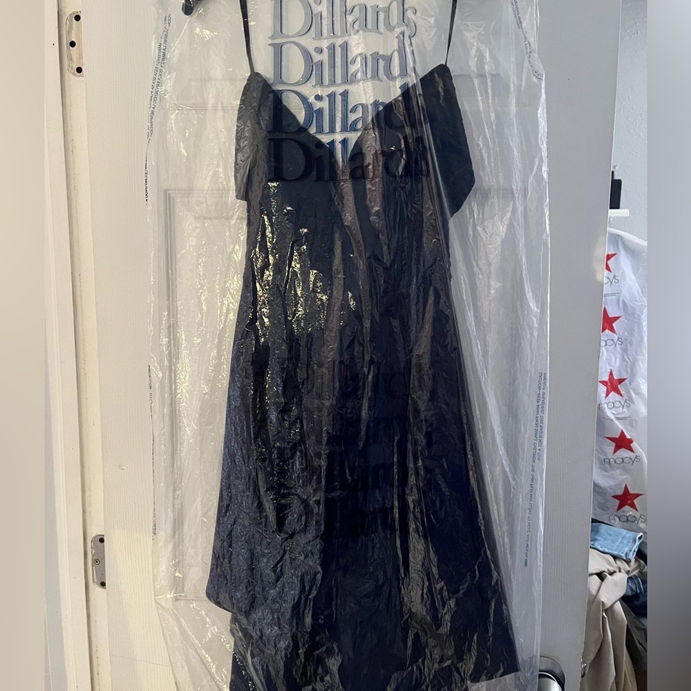 Off the shoulder dress. Navy blue